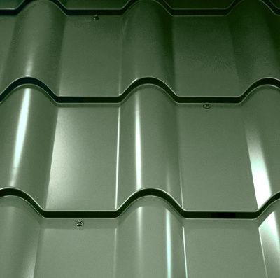 Металлочерепица Grand Line Kamea GreenCoat Pural Зеленый хром RAL 6020